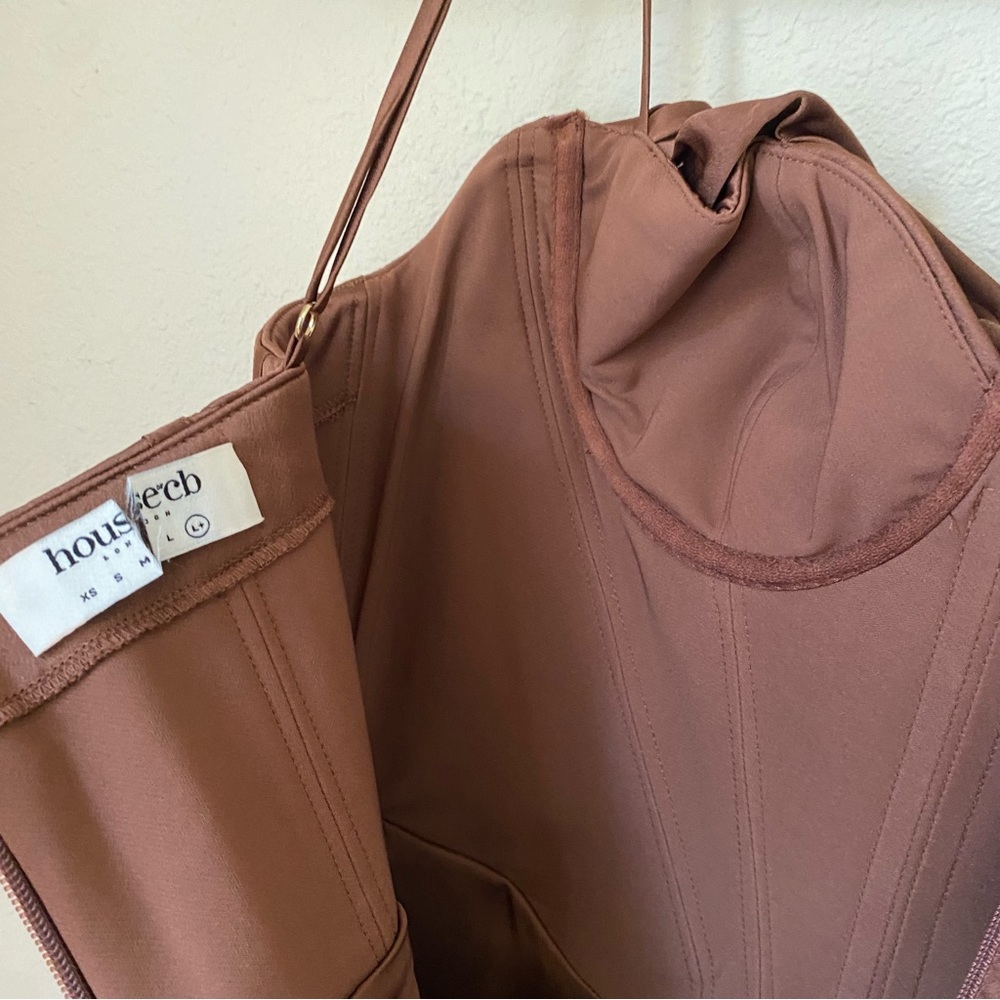 House of CB Charmaine Corset Dress‎ in Chocolate brown size XL NWOT - Picture 3 of 9